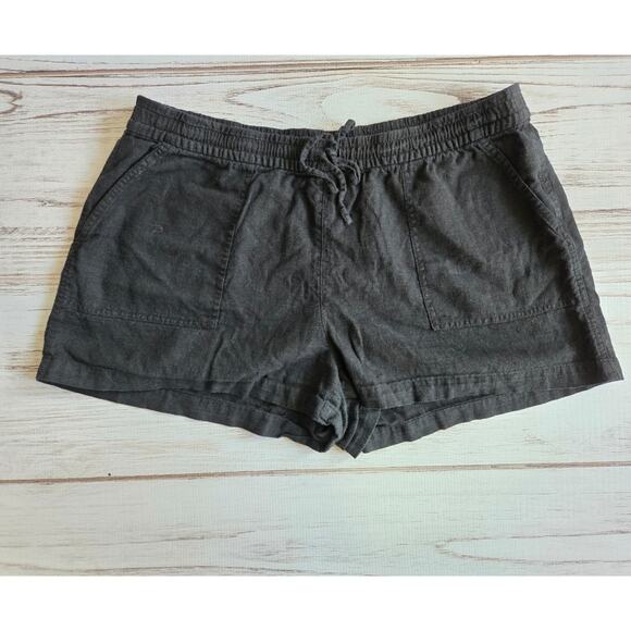 Old Navy High Waist Black Linen Shorts sz L - Picture 1 of 3